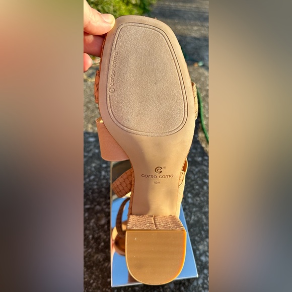 Corso Como!😎”Hally 2” Snakeskin design/Sandals/Heels/Leather/Size-8.5 - Picture 11 of 14